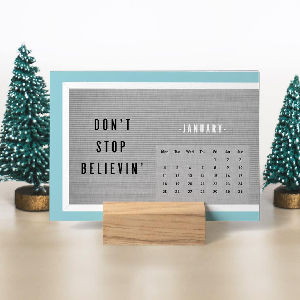 8x6" Wood Block Desk Calendar