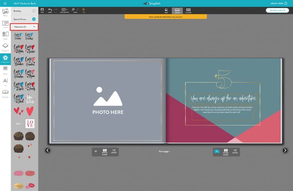 Create a unique photo book of your lifelong love story using your pictures