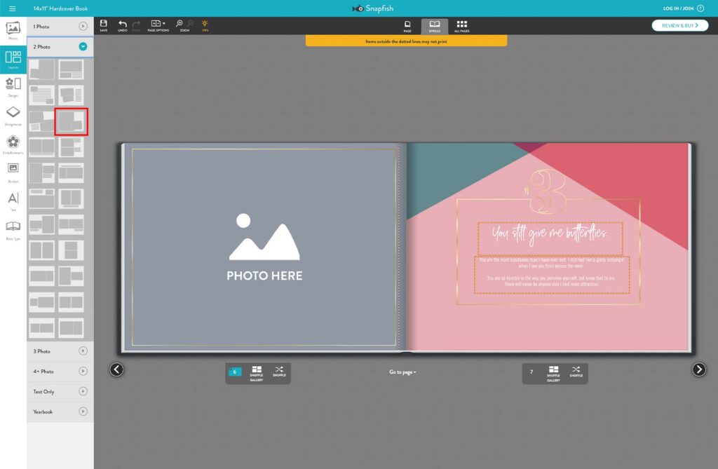 Create a unique photo book of your lifelong love story using your pictures
