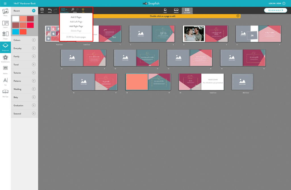Create a unique photo book of your lifelong love story using your pictures