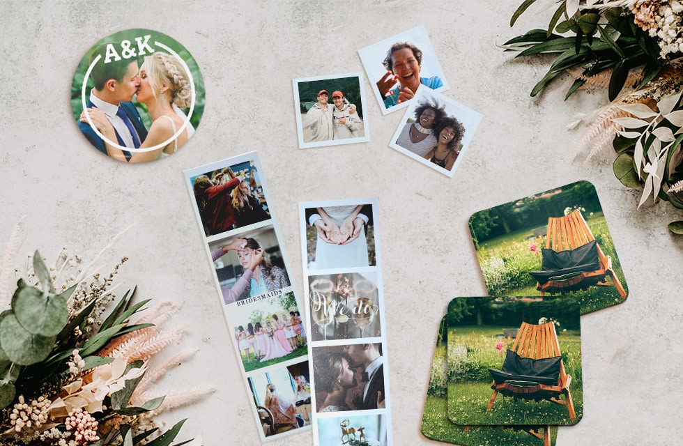 Affordable wedding party decor and wedding favours you can create with Snapfish