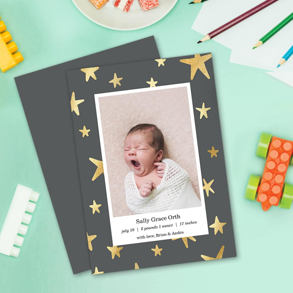 Announce Your Baby's Birth in Style With Exciting New Foil Announcement Cards