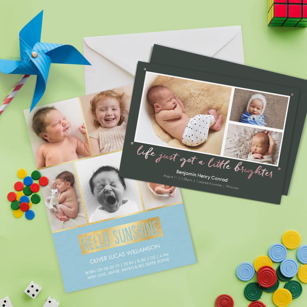 Announce Your Baby's Birth in Style With Exciting New Foil Announcement Cards