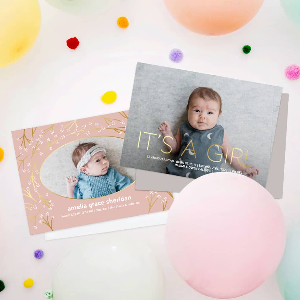 Announce Your Baby's Birth in Style With Exciting New Foil Announcement Cards