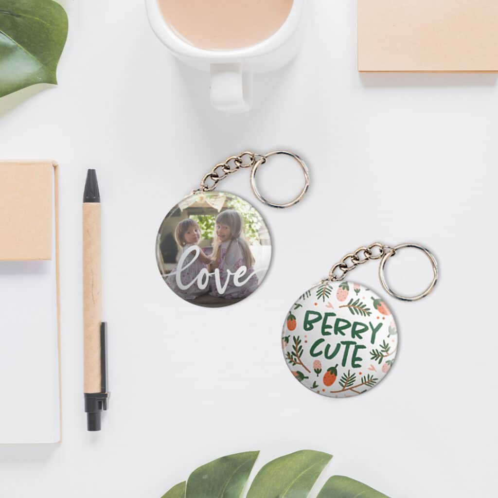 Button Badge Keyring