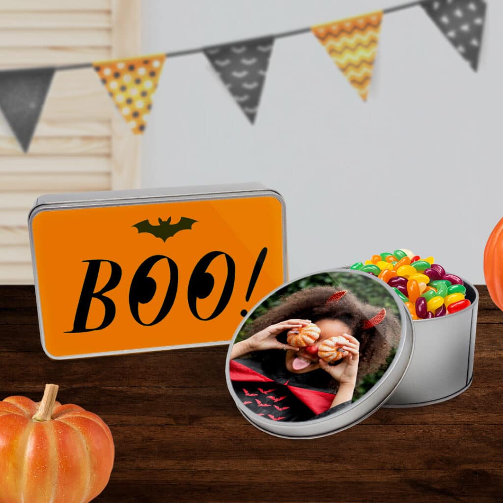 Custom Kids Storage Tin With Photo On Lid