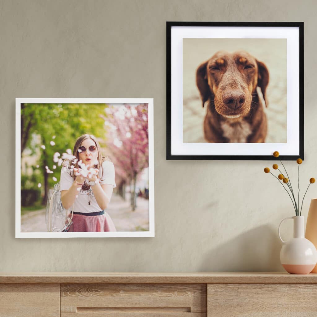 Make Photo Tiles with black or white frames