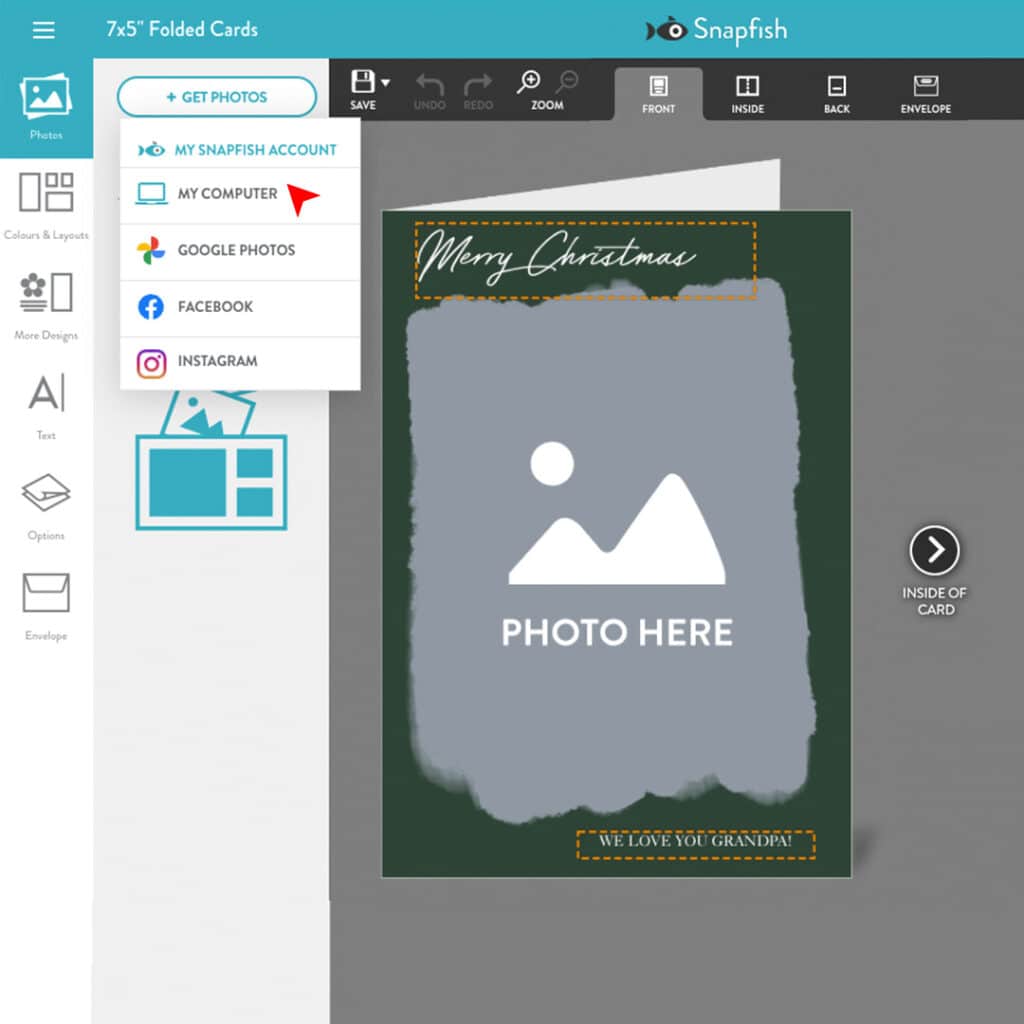 How to create your card on our website