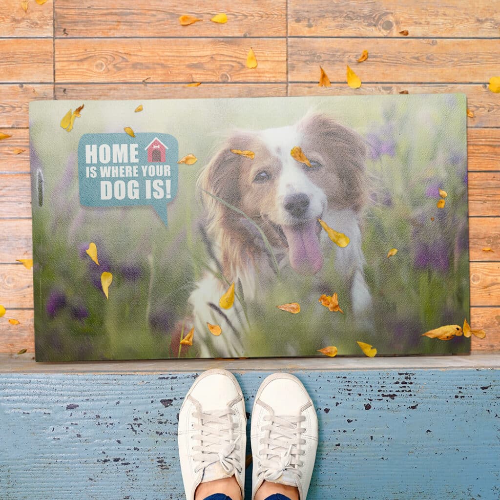 Personalised Door Mat with a photo of a dog