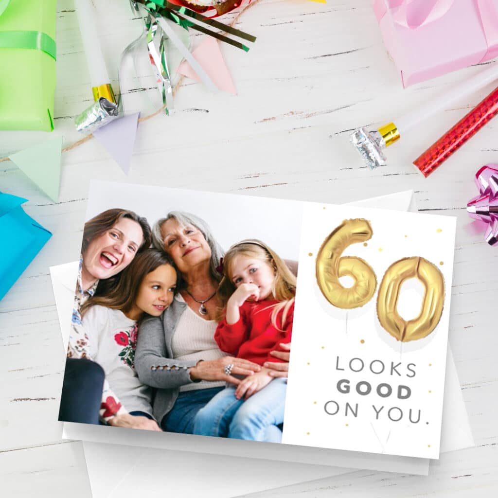 Greeting card with party decor